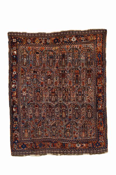 Tappeto Qashqai  - Asta  Arredi Antichi, Oggetti d'Arte, Curiosities con una selezione di tappeti - Associazione Nazionale - Case d'Asta italiane