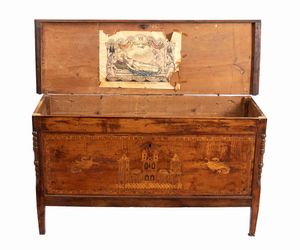 Madia intarsiata Italiana Luigi XVI  - Asta  Arredi Antichi, Oggetti d'Arte, Curiosities con una selezione di tappeti - Associazione Nazionale - Case d'Asta italiane