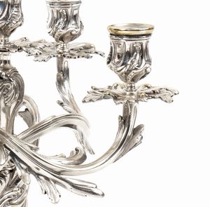 CHRISTOFLE : Coppia di candelabri francesi  - Asta  Arredi Antichi, Oggetti d'Arte, Curiosities con una selezione di tappeti - Associazione Nazionale - Case d'Asta italiane