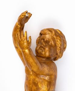 Coppia di putti dorati Italiani, Luigi XVI  - Asta  Arredi Antichi, Oggetti d'Arte, Curiosities con una selezione di tappeti - Associazione Nazionale - Case d'Asta italiane
