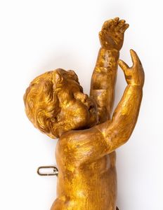 Coppia di putti dorati Italiani, Luigi XVI  - Asta  Arredi Antichi, Oggetti d'Arte, Curiosities con una selezione di tappeti - Associazione Nazionale - Case d'Asta italiane