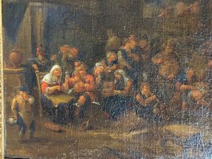 Elisabeth Seldron : Interno di taverna  - Asta  Arredi Antichi, Oggetti d'Arte, Curiosities con una selezione di tappeti - Associazione Nazionale - Case d'Asta italiane