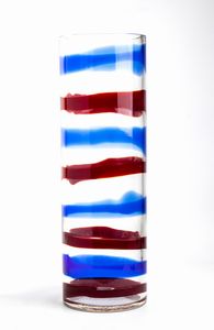 VENINI - Collezione Anelli: vaso in vetro soffiato tricolore