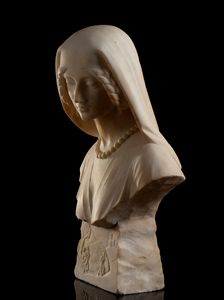 Giuseppe Gambogi : Busto in marmo  - Asta  Arredi Antichi, Oggetti d'Arte, Curiosities con una selezione di tappeti - Associazione Nazionale - Case d'Asta italiane