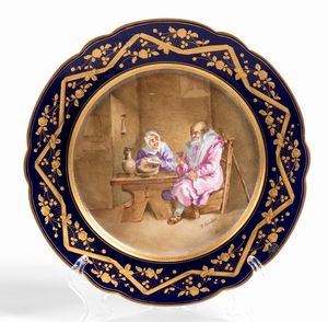 Due piatti francesi in porcellana di Sevres  - Asta  Arredi Antichi, Oggetti d'Arte, Curiosities con una selezione di tappeti - Associazione Nazionale - Case d'Asta italiane