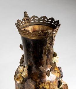 Ernest Sanglan : Vaso Art Nouveau francese in maiolica  - Asta  Arredi Antichi, Oggetti d'Arte, Curiosities con una selezione di tappeti - Associazione Nazionale - Case d'Asta italiane