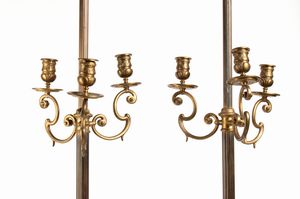 Coppia di lampade da terra francesi,Napoleone III  - Asta  Arredi Antichi, Oggetti d'Arte, Curiosities con una selezione di tappeti - Associazione Nazionale - Case d'Asta italiane
