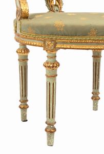 Consolina da muro e due poltrone in stile Veneziano  - Asta  Arredi Antichi, Oggetti d'Arte, Curiosities con una selezione di tappeti - Associazione Nazionale - Case d'Asta italiane