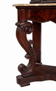 Consolle con specchiera Luigi Filippo italiano  - Asta  Arredi Antichi, Oggetti d'Arte, Curiosities con una selezione di tappeti - Associazione Nazionale - Case d'Asta italiane