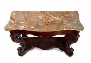 Consolle con specchiera Luigi Filippo italiano  - Asta  Arredi Antichi, Oggetti d'Arte, Curiosities con una selezione di tappeti - Associazione Nazionale - Case d'Asta italiane