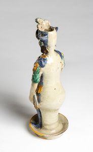 Lucerna a olio in maiolica Caltagirone  - Asta  Arredi Antichi, Oggetti d'Arte, Curiosities con una selezione di tappeti - Associazione Nazionale - Case d'Asta italiane