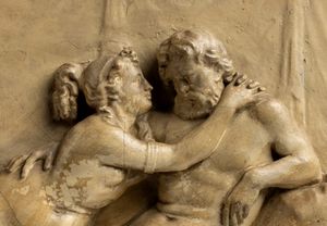 Coppia di bassorilievi italiani in gesso con scene mitologiche  - Asta  Arredi Antichi, Oggetti d'Arte, Curiosities con una selezione di tappeti - Associazione Nazionale - Case d'Asta italiane