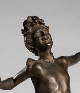 Giuseppe Renda : Scultura in bronzo  - Asta  Arredi Antichi, Oggetti d'Arte, Curiosities con una selezione di tappeti - Associazione Nazionale - Case d'Asta italiane