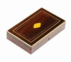 Scatola porta compassi francese  - Asta  Arredi Antichi, Oggetti d'Arte, Curiosities con una selezione di tappeti - Associazione Nazionale - Case d'Asta italiane