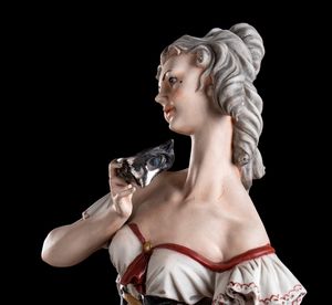 Tosca : Coppia di figure italiane in porcellana  - Asta  Arredi Antichi, Oggetti d'Arte, Curiosities con una selezione di tappeti - Associazione Nazionale - Case d'Asta italiane