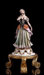 Tosca : Coppia di figure italiane in porcellana  - Asta  Arredi Antichi, Oggetti d'Arte, Curiosities con una selezione di tappeti - Associazione Nazionale - Case d'Asta italiane