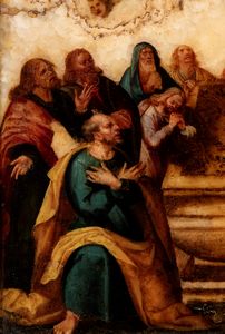 Assunzione della Madonna, dipinto su alabastro  - Asta  Arredi Antichi, Oggetti d'Arte, Curiosities con una selezione di tappeti - Associazione Nazionale - Case d'Asta italiane