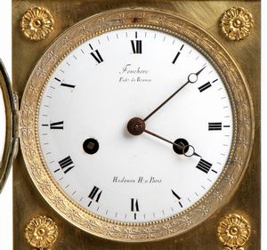 Pierre François Feuchère : Orologio da appoggio Impero francese in bronzo  - Asta  Arredi Antichi, Oggetti d'Arte, Curiosities con una selezione di tappeti - Associazione Nazionale - Case d'Asta italiane