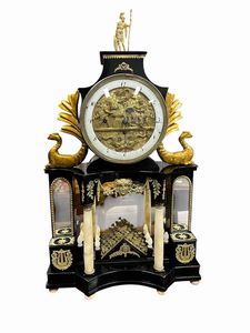 Döller in Wien - Orologio da appoggio Biedermeier viennese con automa