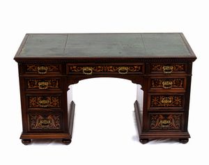 Gillows of Lancaster - Scrivania inglese Vittoriana intarsiata