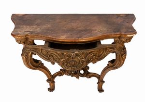 Consolle dorata Luigi XVI italiano  - Asta  Arredi Antichi, Oggetti d'Arte, Curiosities con una selezione di tappeti - Associazione Nazionale - Case d'Asta italiane