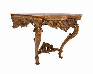 Consolle dorata Luigi XVI italiano  - Asta  Arredi Antichi, Oggetti d'Arte, Curiosities con una selezione di tappeti - Associazione Nazionale - Case d'Asta italiane