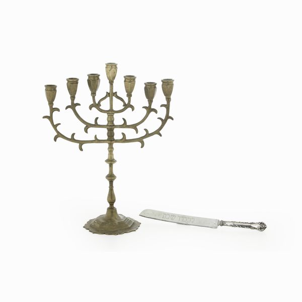 Menorah e tagliacarte, arte ebraica XIX secolo  - Asta Argenti e Icone - Associazione Nazionale - Case d'Asta italiane
