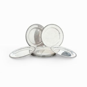 Lotto di undici piattini. Argenteria italiana del XX secolo, argentiere peruzzi & Branca, Brescia  - Asta Argenti e Icone - Associazione Nazionale - Case d'Asta italiane