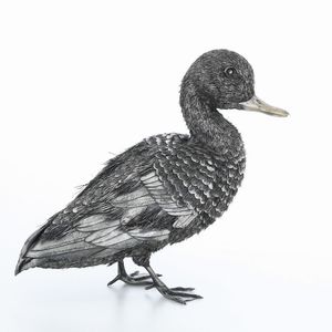 Anatra in argento. Italia XX secolo, incisa inscrizione M. Buccellati  - Asta Argenti e Icone - Associazione Nazionale - Case d'Asta italiane