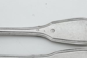 Insieme di 16 forchette. Genova, XIX secolo  - Asta Argenti e Icone - Associazione Nazionale - Case d'Asta italiane