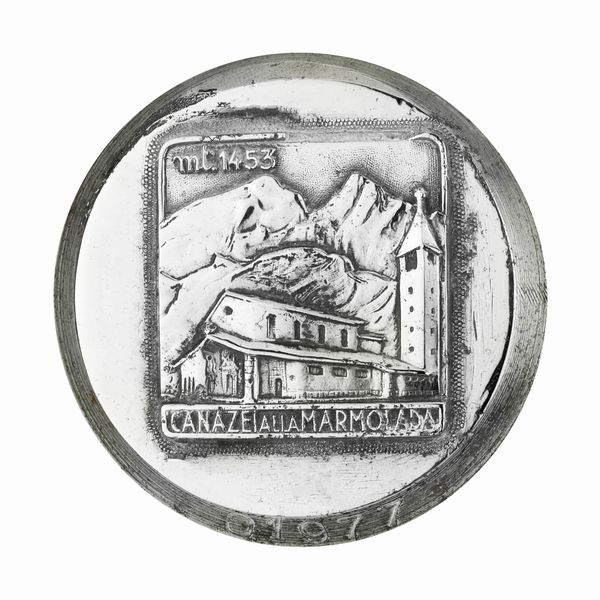 P Mt 1453 Canazei Alla Marmolada 44 x 44 mm  - Asta Conii e Punzoni della Storica Fabbrica di Medaglie Lorioli (1919-1950) - Associazione Nazionale - Case d'Asta italiane