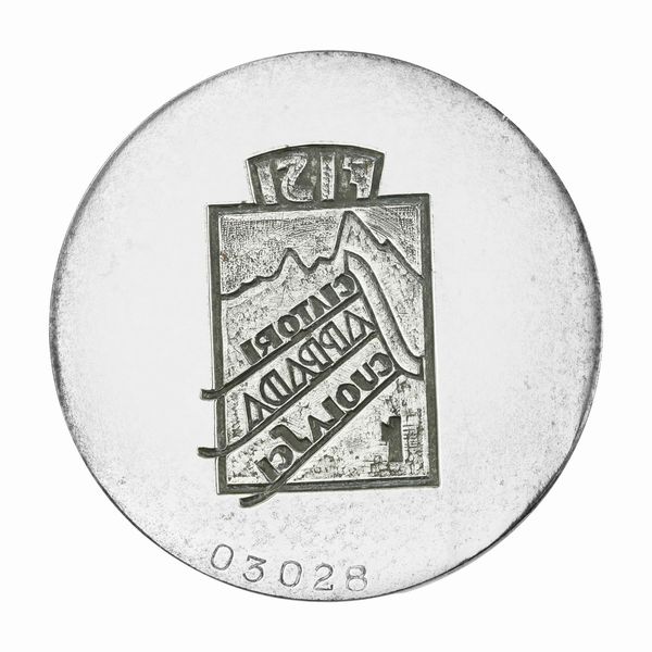 N Fisi Scuola Sci Sappada Sciatori 69 x 53 mm  - Asta Conii e Punzoni della Storica Fabbrica di Medaglie Lorioli (1919-1950) - Associazione Nazionale - Case d'Asta italiane
