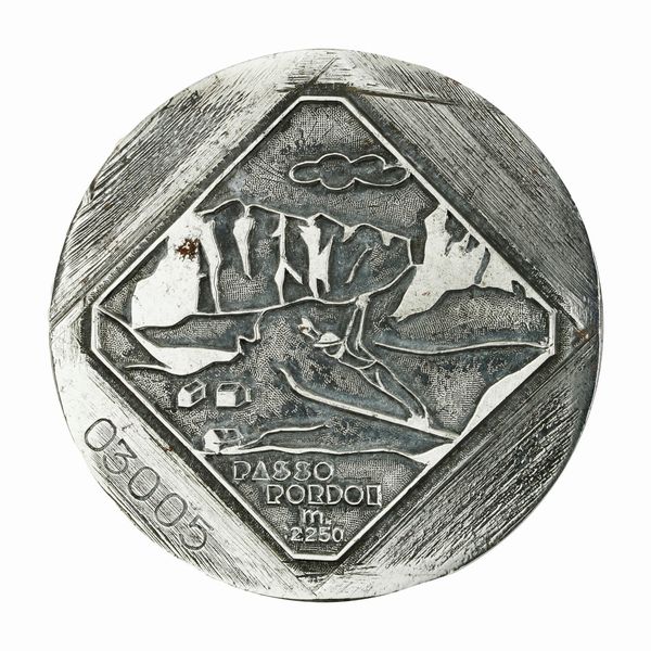 P Passo Pordoi M 2250 51 x 48 mm  - Asta Conii e Punzoni della Storica Fabbrica di Medaglie Lorioli (1919-1950) - Associazione Nazionale - Case d'Asta italiane