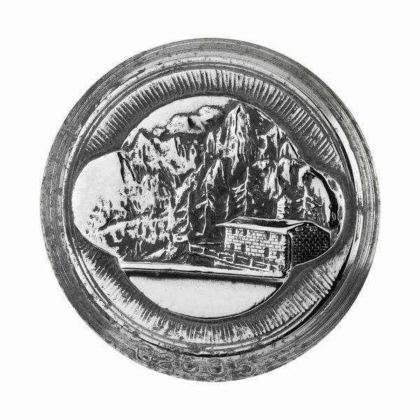 P Rifugio Treviso M 1650 Dolomiti. 47 x 41 mm  - Asta Conii e Punzoni della Storica Fabbrica di Medaglie Lorioli (1919-1950) - Associazione Nazionale - Case d'Asta italiane