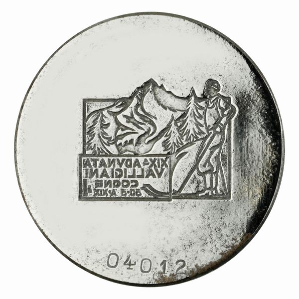 N Xixa Adunata Valligiani Cogne 30-3-A. XIX 62 x 48 mm  - Asta Conii e Punzoni della Storica Fabbrica di Medaglie Lorioli (1919-1950) - Associazione Nazionale - Case d'Asta italiane