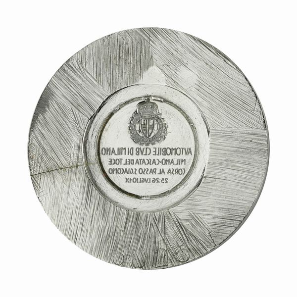 N Automobile Club Di Milano Milano-Cascata Del Toce Corsa Al Passo S. Giacomo 25-26 Luglio IX 42 x 41 mm  - Asta Conii e Punzoni della Storica Fabbrica di Medaglie Lorioli (1919-1950) - Associazione Nazionale - Case d'Asta italiane