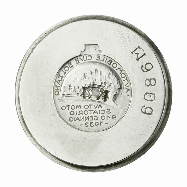 N Automobile Club Bolzano Auto Moto Sciatorio 9-10 Gennaio 1932 48 x 38 mm  - Asta Conii e Punzoni della Storica Fabbrica di Medaglie Lorioli (1919-1950) - Associazione Nazionale - Case d'Asta italiane
