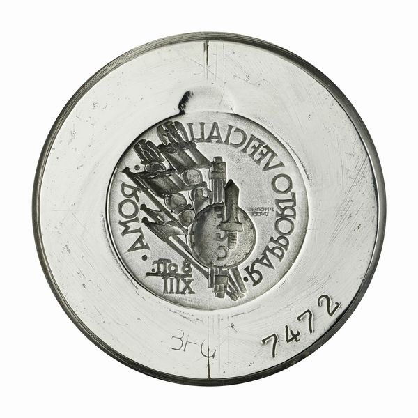 N Rapporto Ufficiale Roma 8 Ottobre A XIII F G P.Morbiducci 59 x 43 mm  - Asta Conii e Punzoni della Storica Fabbrica di Medaglie Lorioli (1919-1950) - Associazione Nazionale - Case d'Asta italiane