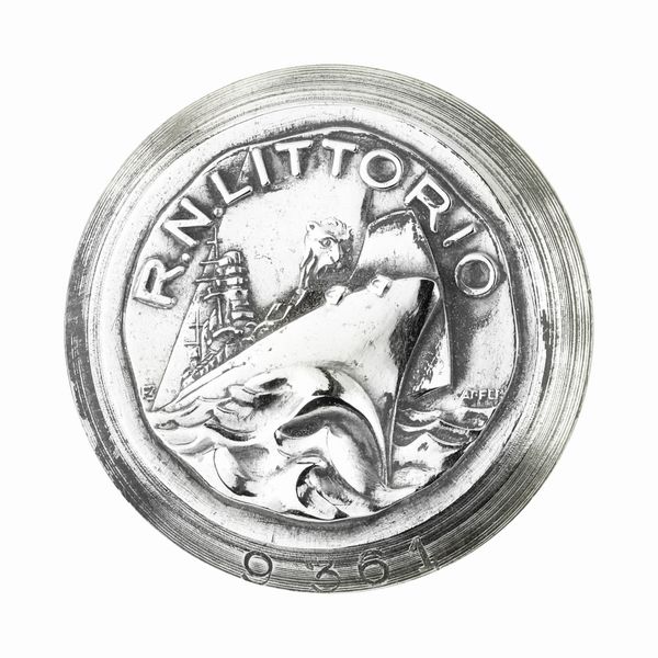 P R.N. Littorio (Nave Corazzata Da Battaglia) 41 x 37 mm  - Asta Conii e Punzoni della Storica Fabbrica di Medaglie Lorioli (1919-1950) - Associazione Nazionale - Case d'Asta italiane