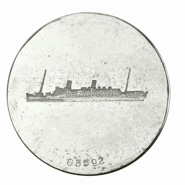 N Conte Biancamano (Transatlantico) 77 x 57 mm  - Asta Conii e Punzoni della Storica Fabbrica di Medaglie Lorioli (1919-1950) - Associazione Nazionale - Case d'Asta italiane