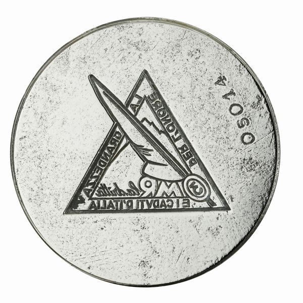 .N Per L'Onore La Grandezza E I Caduti D'Italia 3 M R La Dritta 59 x 41 mm  - Asta Conii e Punzoni della Storica Fabbrica di Medaglie Lorioli (1919-1950) - Associazione Nazionale - Case d'Asta italiane
