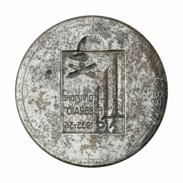 N Divisione Febbraio A O 1935-36 56 x 46 mm  - Asta Conii e Punzoni della Storica Fabbrica di Medaglie Lorioli (1919-1950) - Associazione Nazionale - Case d'Asta italiane