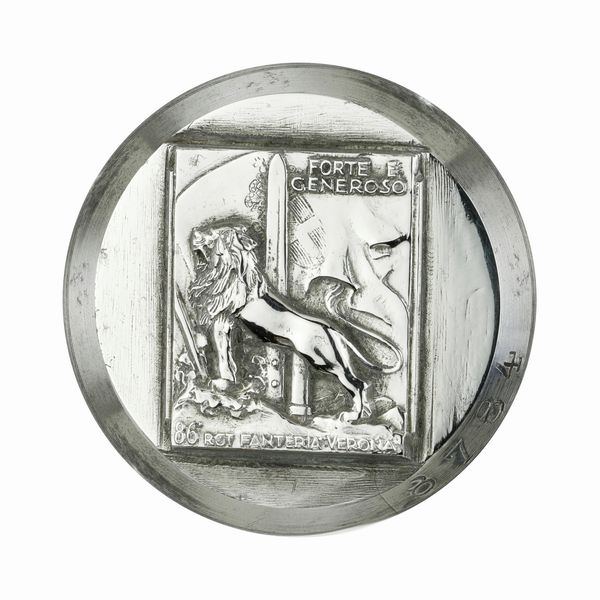 P Forte E Generoso 86° Rgt Fanteria Verona 45 x 43 mm  - Asta Conii e Punzoni della Storica Fabbrica di Medaglie Lorioli (1919-1950) - Associazione Nazionale - Case d'Asta italiane