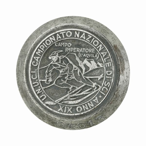 P U.N.U.C.I. Campionato Nazionale Di Sci Anno XIX 42 x 40 mm  - Asta Conii e Punzoni della Storica Fabbrica di Medaglie Lorioli (1919-1950) - Associazione Nazionale - Case d'Asta italiane