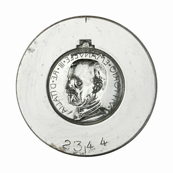 N Vittorio Emanuele III Re D'Italia 52 x 43 mm  - Asta Conii e Punzoni della Storica Fabbrica di Medaglie Lorioli (1919-1950) - Associazione Nazionale - Case d'Asta italiane