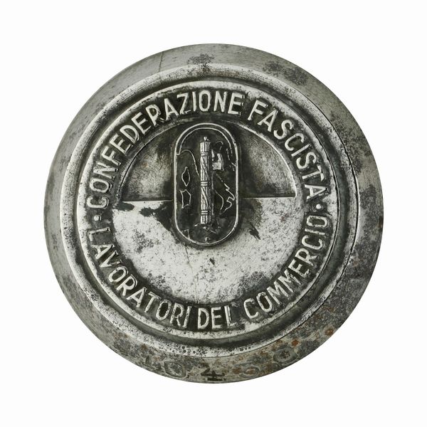 P Confederazione Fascista Lavoratori Del Commercio 42 x 40 mm  - Asta Conii e Punzoni della Storica Fabbrica di Medaglie Lorioli (1919-1950) - Associazione Nazionale - Case d'Asta italiane