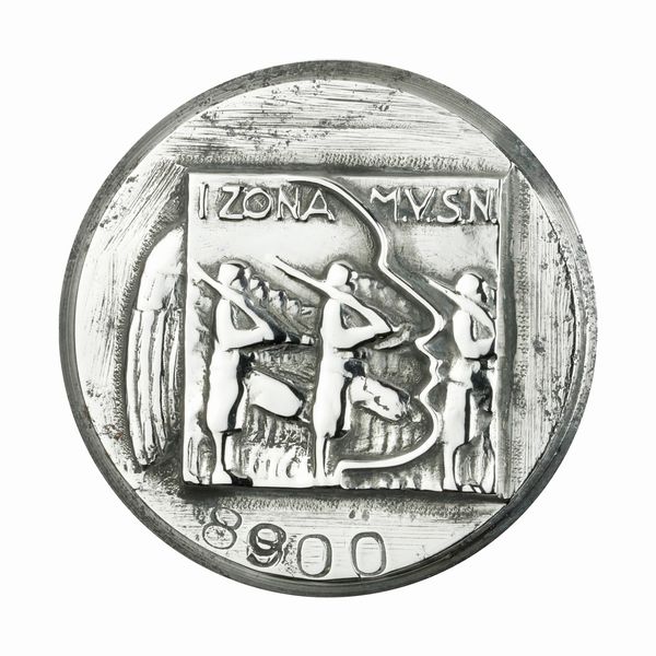 P I° Zona M.V.S.N Milizia Volontaria Per La Sicurezza Nazionale 39 x 41 mm  - Asta Conii e Punzoni della Storica Fabbrica di Medaglie Lorioli (1919-1950) - Associazione Nazionale - Case d'Asta italiane