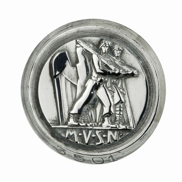 P M.V.S.N. Milizia Volontaria Per La Sicurezza Nazionale 31 x 31 mm  - Asta Conii e Punzoni della Storica Fabbrica di Medaglie Lorioli (1919-1950) - Associazione Nazionale - Case d'Asta italiane