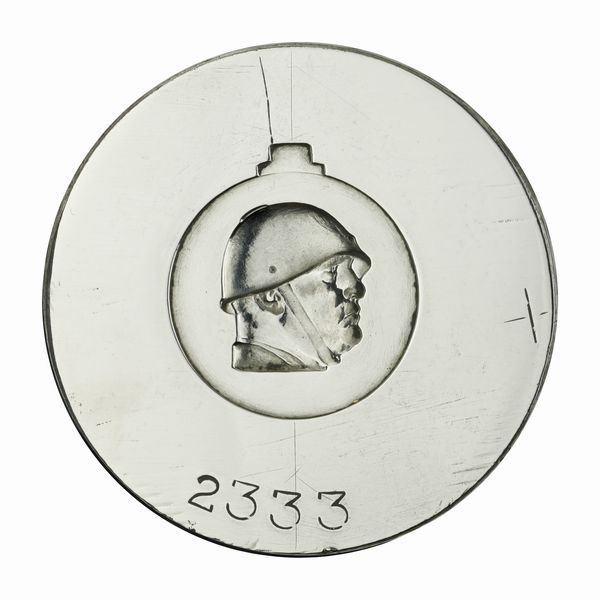 N Profilo Di Benito Mussolini Con Elmetto 47 x 41 mm  - Asta Conii e Punzoni della Storica Fabbrica di Medaglie Lorioli (1919-1950) - Associazione Nazionale - Case d'Asta italiane