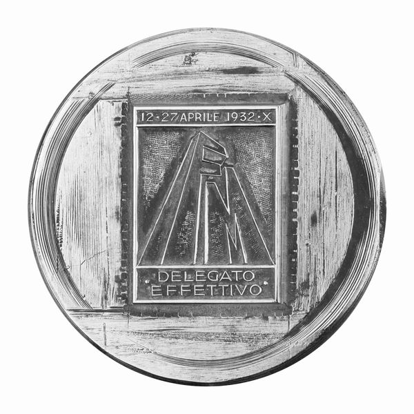 P 12-27 Aprile 1932 x F M Delegato Effettivo 43 x 25 mm  - Asta Conii e Punzoni della Storica Fabbrica di Medaglie Lorioli (1919-1950) - Associazione Nazionale - Case d'Asta italiane